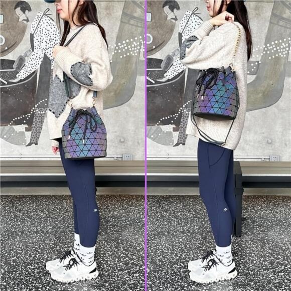 Geometry Luminous Purse Geometrical Bags and Holographic Crossbody Bag - Picture 6 of 7